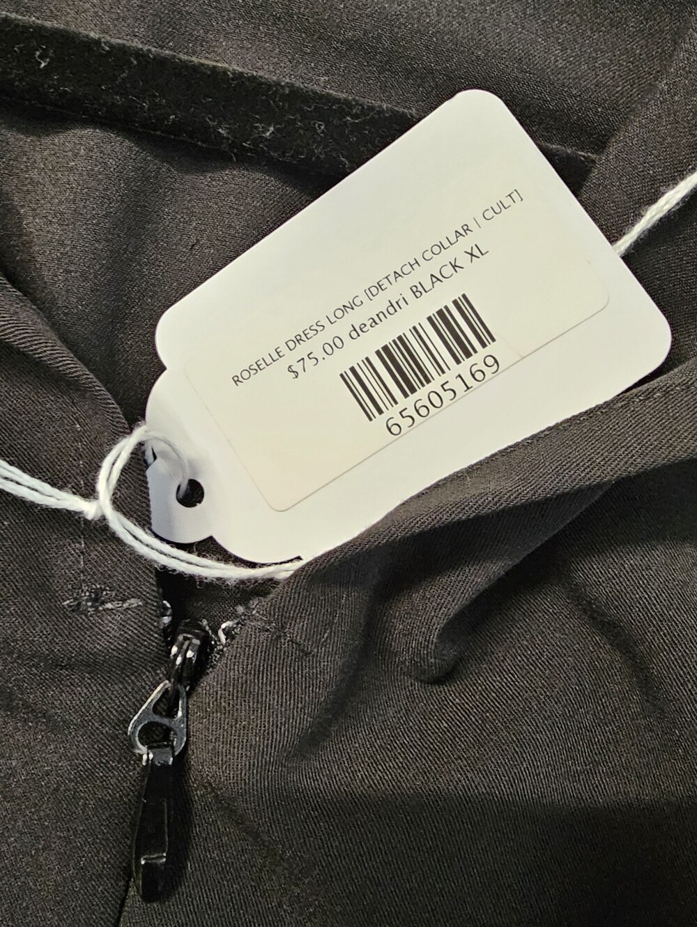 NWT *Missing Collar* DEANDRI Roselle Long Dress w/ Pockets Black - Picture 3 of 10